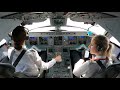 Cockpit view of the Embraer 195 flown by two female airline pilots