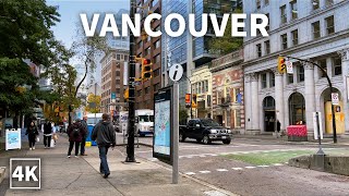 【4K】Downtown Vancouver Walk | BC Canada (Binaural City Sounds)
