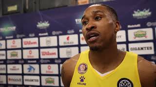 Hapoel Holon's Tyrus McGee talks after the BCL semifinals: "Our fans are always there"