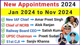 Appointment Current Affairs 2024 | Who Is Who 2024 Current Affairs | Important Appointments 2024