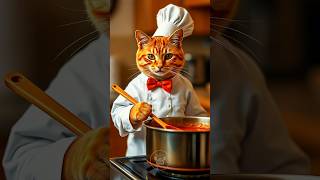 Cooking with Paws: Chef Cat Whips Up Pasta Magic!! #shorts #cat #chefcat