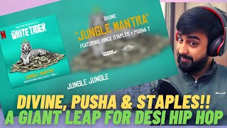 DIVINE - Jungle Mantra Feat. Vince Staples & Pusha T | The White Tiger |  Karan Kanchan | Reaction