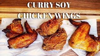 Ninja Foodi XL Grill Air Fryer CURRY Soy CHICKEN WINGS recipe | Stove top and oven versions included