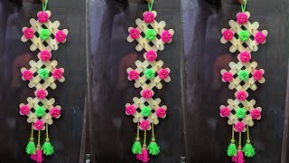 DIY: Ice cream Stick Crafts!!! How to Make Wall Hanging With Ice cream Stick /Popsicle Stick!!!