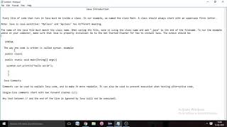 Syntax and Comments in Java Programming in eclipse IDE (Part 2)