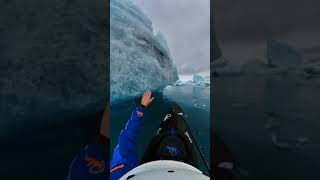 Navigating the maze of floating icebergs with @aleixsalvat in jokulsarlon the deepest lake...#shorts