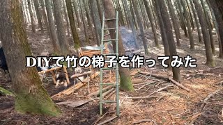 【DIY】竹の梯子の作り方！素人がはしごの自作に挑戦してみました