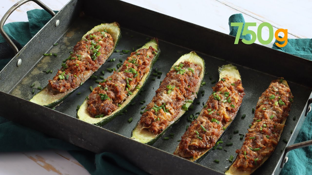 Recette Des Courgettes Farcies Au Boeuf Et Ciboulette - 750g - YouTube