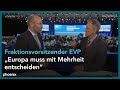 Interview mit Manfred Weber (CSU, Fraktionsvorsitzender EVP) am 28.10.22