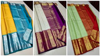 Pure kanchipuram silk sarees handwoven with exclusive bridal pattern 2 g pure jari