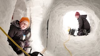 BIGGEST SNOW FORT EVER BUILT!!! - Ultimate Snow Fort 6 with Ice Fishing? 🐟vlog e