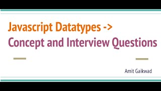 Javascript Data Types and Interview Questions in Marathi