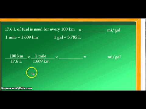 Unit Conversion: 17.6 liters per 100 kilometers (L/100 km) converted to miles per gallon (mpg) Unit Conversion: 17.6 liters per 100 kilometers (L/100 km) converted to miles per gallon (mpg)