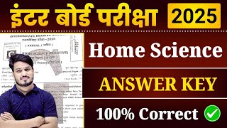 Class 12 Home Science Answer Key 2025 | Bihar Board 12th Home Science Question Paper Solution 2025