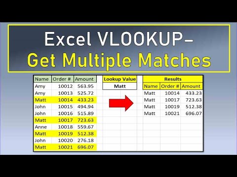 Excel VLookup To Return Multiple Matches - YouTube