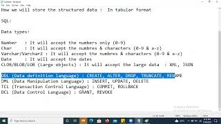 Oracle SQL PLSQL | session 2 | Sql commands