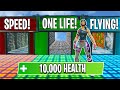 This 10,000 HEALTH Deathrun has SIX Challenges in it... (Fortnite Creative)