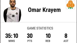 Omar “Da Wizard” Krayem  30 pts 10 Reb 8 Ass 4 Stl Umea vs Koping Oct-27-2024