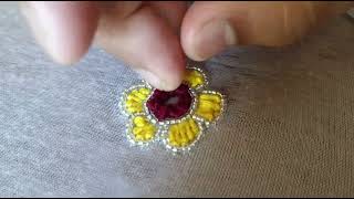 Flower Hand Work used beads & thread very amazing design. #blouse #fashion #viralvideo