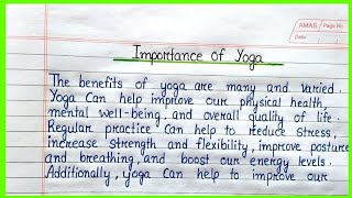 Importance of Yoga Paragraph Writing || Essay Writing ||
