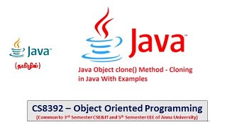 Java | Object Cloning | Syntax and Programs | Object Oriented Programming | Tamil | 33