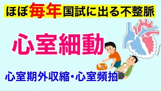 【4分で解説、11分で国試解説】不整脈②　心室細動・心室期外収縮・心室頻拍について解説