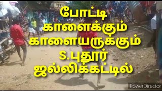 மிரட்டிய காளை மிரலாத காளையர்  S.புதூர் மாட்டுப்பொங்கல்  மஞ்சுவிரட்டு காட்சி