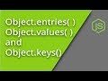 Object keys, values, and entries methods