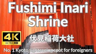 【4K】伏見稲荷大社 Fushimi Inari Shrine Kyoto Japan 初詣 千本鳥居 狐