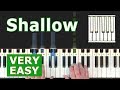 Lady Gaga - Shallow - Piano Tutorial VERY EASY - Sheet Music (Synthesia)