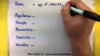 Statistics - The vocabulary of statistics