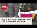 Unidad del Mexibús arrastra por varios metros a motociclista - Las Noticias