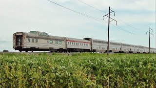 Private Railcars Birch Grove and Moonlight Dome on Amtrak's California Zephyr, Batavia, IA 8/5/17