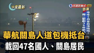 華航關島人道包機抵台 載回47名國人、關島居民－民視新聞