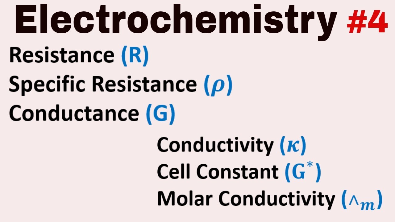 Electrochemistry #4 || Conductance Of Electrolytic Solution ...