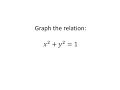 Tips for TI Technology: Graphing Relations TI Nspire