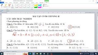 Bài tập cuối chương 2 (trắc nghiệm) Câu 1 đến 8 trang 65 Toán 12 tập 1 SGK Chân trời sáng tạo