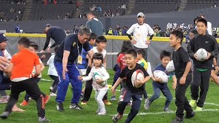 子どもたちラグビー体験にトライ！　札幌ドームでフェス （2018/04/30）北海道新聞