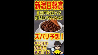 【投資競馬塾】新潟日報賞（3勝C）ズバリ予想！◎6 シナモンスティック★応援馬10 ペイシャフェスタ★新潟11R★令和4年8月6日（土） #Shorts