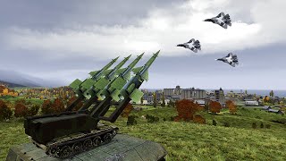 SU-57 Fighter Jets vs S-125 SAM Missiles - Military Simulation Arma 3