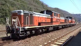 DD51総括重連　美袋駅発車