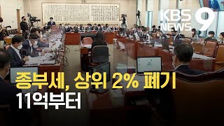 오락가락 종부세…상위 2% 폐기하고 11억부터로 / KBS 2021.08.19.