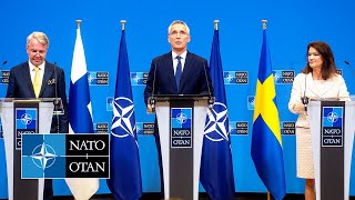 NATO Secretary General with the Ministers of Foreign Affairs of Finland🇫🇮 and Sweden🇸🇪, 05 JUL 2022