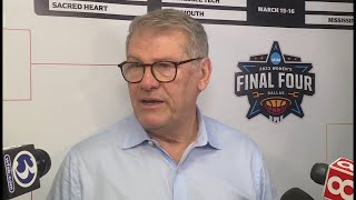 UConn Head Coach Geno Auriemma reacts to win over Baylor | Full Interview