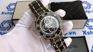 Xship.vn: BULOVA Chronograph Multi-Function Black Dial Black IP Men's Watch Item No. 98C111