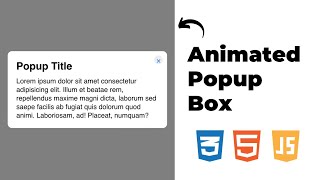 How to Create Animated Popup Box using HTML, CSS & JavaScript | Explained in Hindi