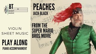 PEACHES - Jack Black - Violin Play Along - Piano Accompaniment