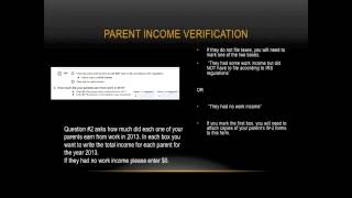 Parent Income Verification 2014