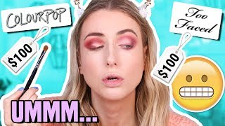 $100 MAKEUP CHALLENGE... COLOURPOP vs. TOO FACED