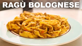 Traditional Ragù Alla Bolognese With Fresh Egg Tagliatelle